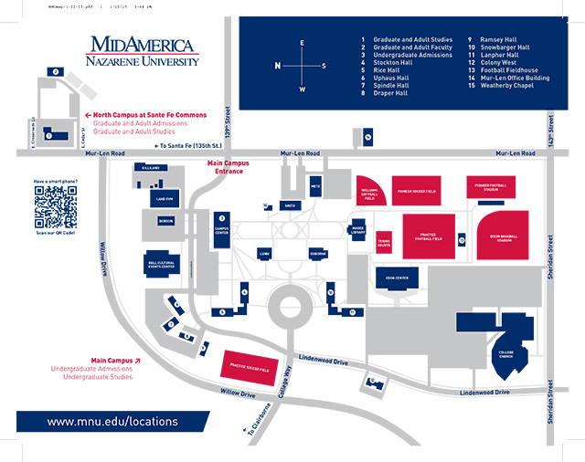 Midamerica Nazarene University Campus Map Map